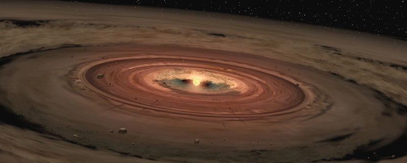 This artist's concept shows a brown dwarf surrounded by a swirling disk of planet-building dust. With our research we hope find out if these disks contain enough material to build planetary systems. Image Credit: NASA/JPL